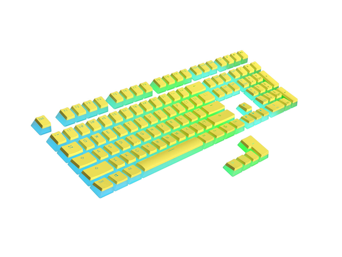 Teclas PBT Ranked Amarillo Diseño Translúcido ANSI para Teclado Mecánico RGB Juego