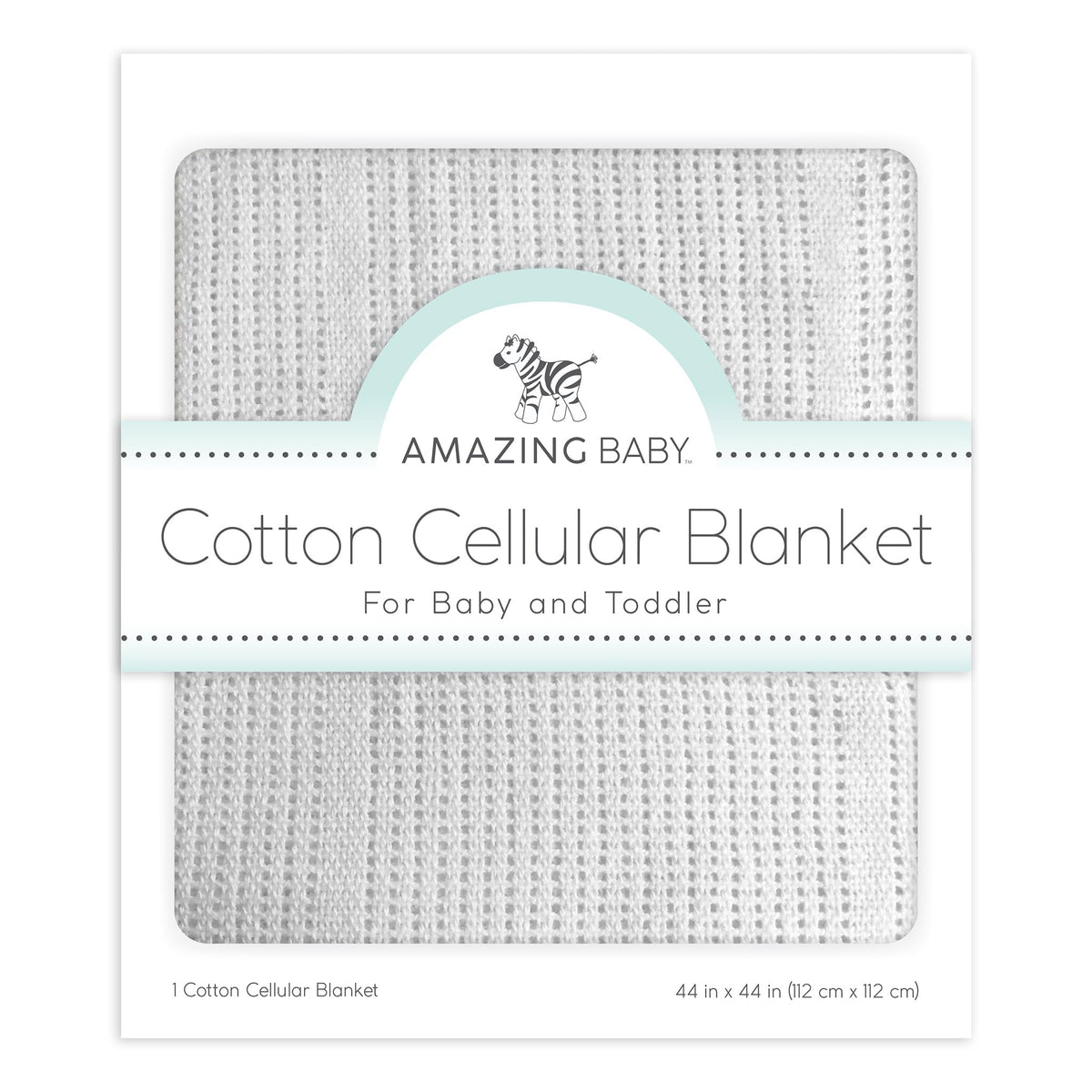 Amazing Baby Cellular - Manta de Punto de algodón de Primera Calidad, Ultra Suave, Transpirable, Acogedor Regalo para bebés y niñas, Manta Favorita para niños pequeños, 44 x 44 Pulgadas, Suave de Ley