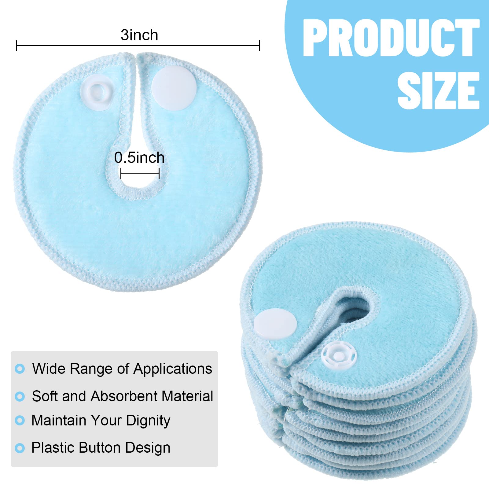 28 paquetes de almohadillas de tubo G, almohadillas de botón de tubo G abdominal, cubiertas de tubo G suaves, almohadillas de tubo G absorbentes, accesorios de tubo de alimentación, almohadillas de algodón para cuidado de enfermería (azul claro)