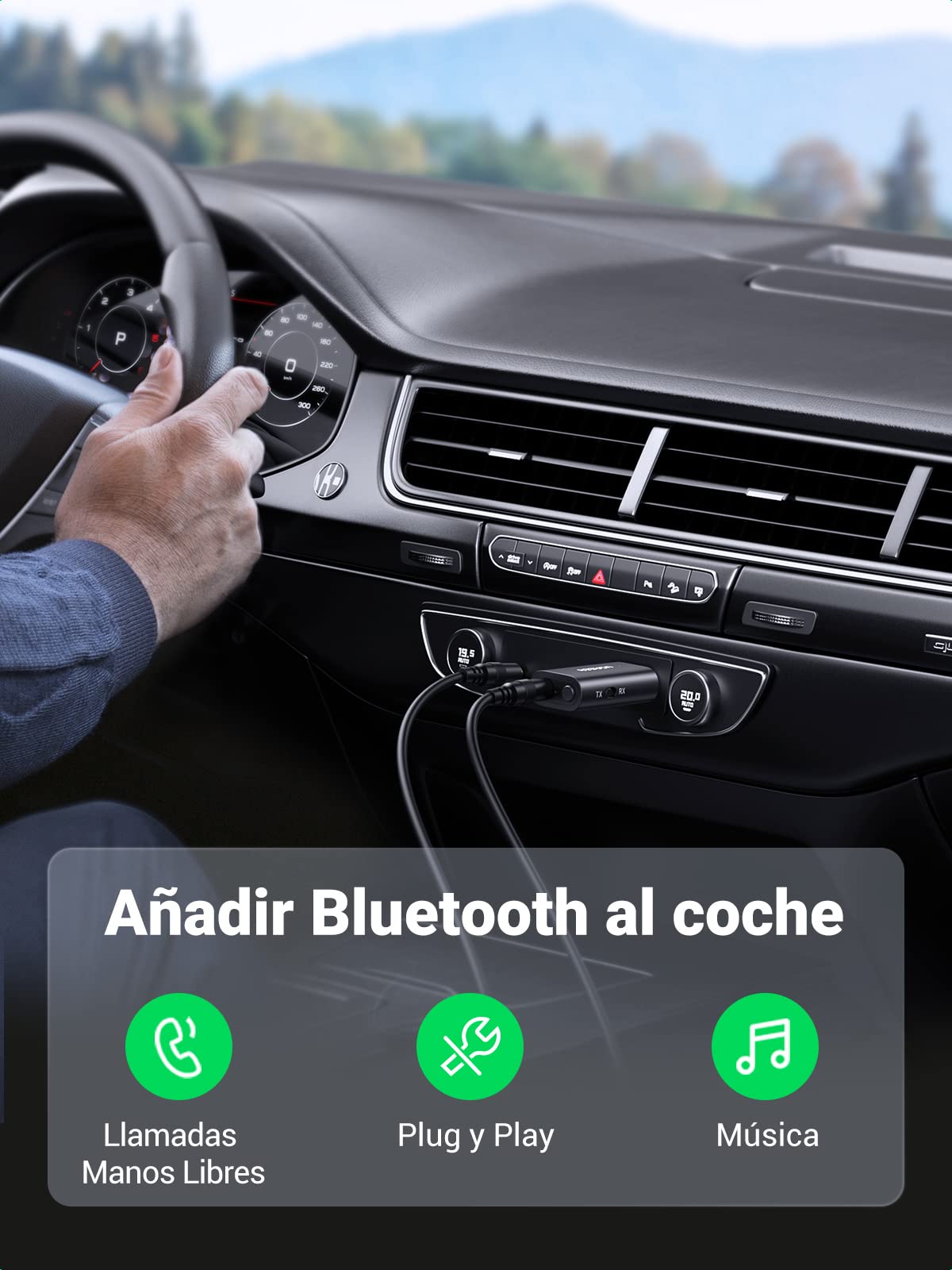 Transceptor Bluetooth 5.1 UGREEN Negro USB A 3.5mm para TV