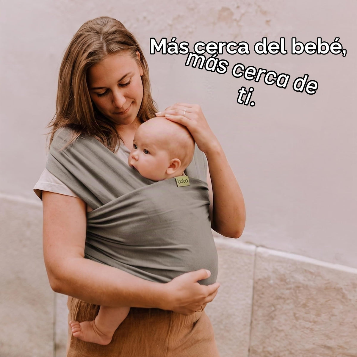 Boba Fular Elástico Portabebé Boba Wrap, para Bebés Recién Nacidos y Niños Hasta 16 Kg (Grey)