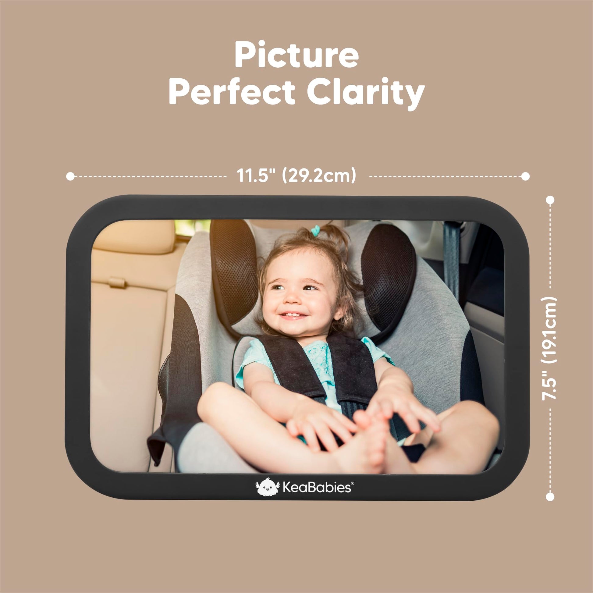 Espejo de seguridad para asiento de coche de bebé, amplio espejo de coche inastillable para asiento trasero del bebé, vista cristalina, accesorios de viaje, fácil de instalar y ajustable para