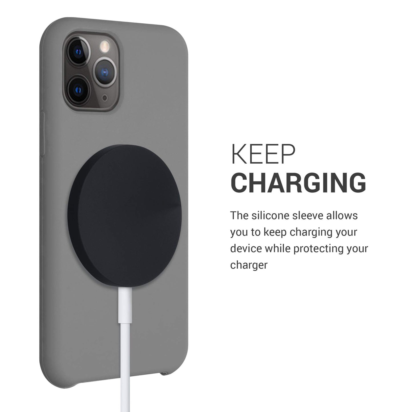 kwmobile Funda de Silicona Compatible con Apple MagSafe Charger Pad - Carcasa Protectora TPU para Cargador - Negro