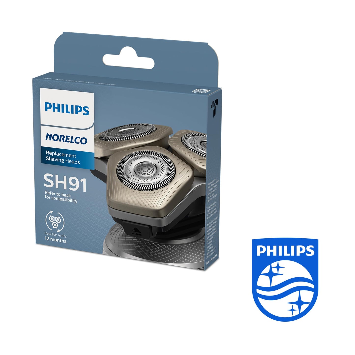 Philips Norelco Cabezal de afeitado para afeitadora serie 9000, SH91/52