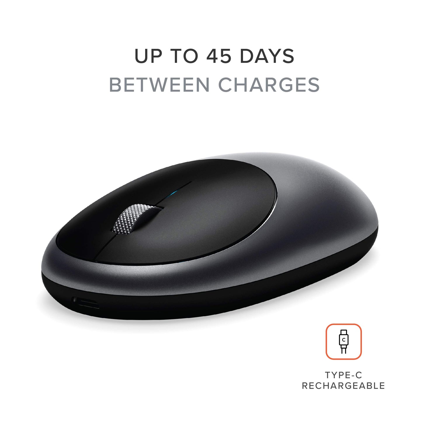 Ratón Bluetooth Satechi M1 Gris Espacial Recargable USB-C Compacto y Portátil Compatible con Mac/Windows