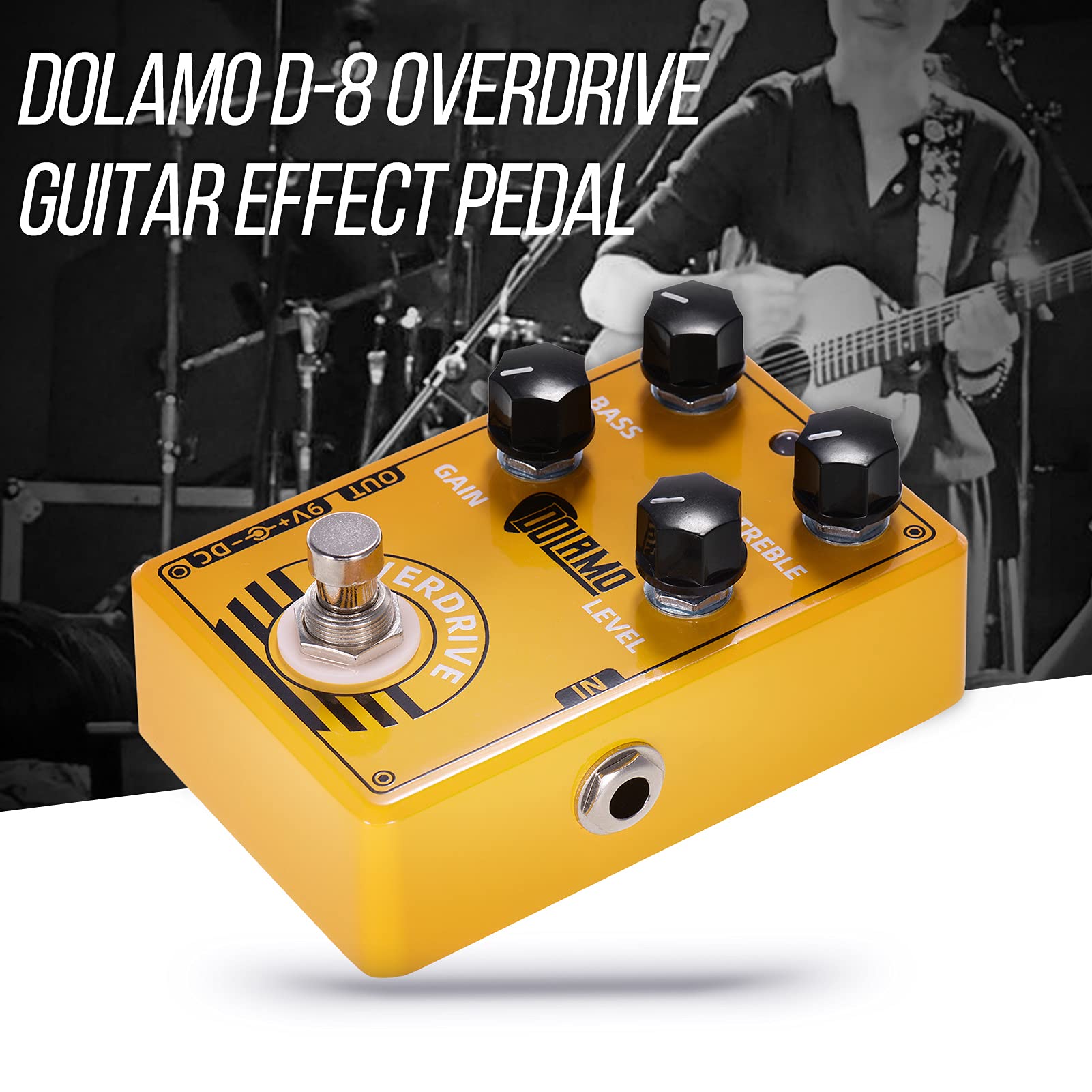 Pedal de Efecto de Guitarra D-8 Overdrive Bypass Verdadero para Guitarra Eléctrica