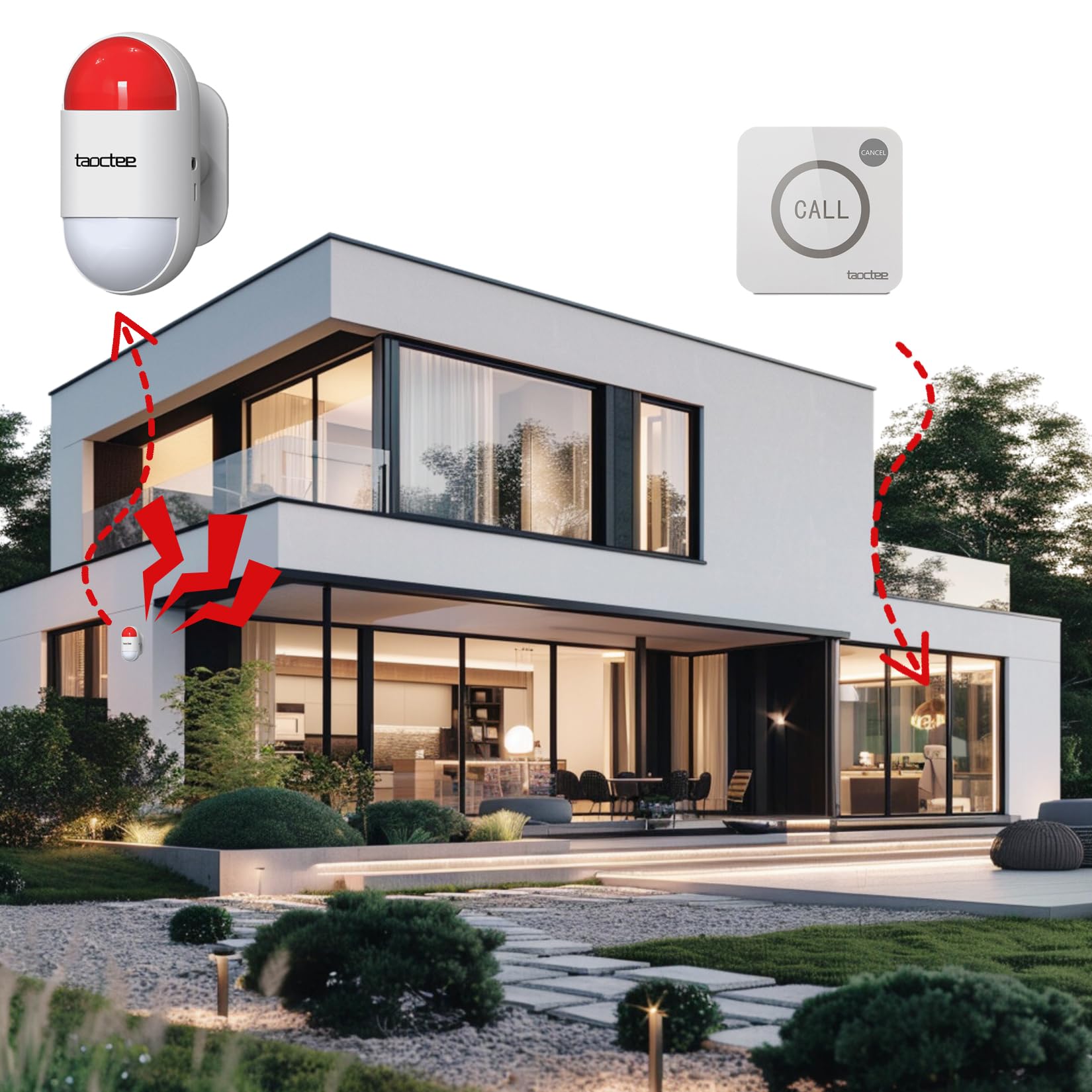 Alarma para Casa Taocatee Azul Sirena con Flash Remoto para Oficina y Tiendas