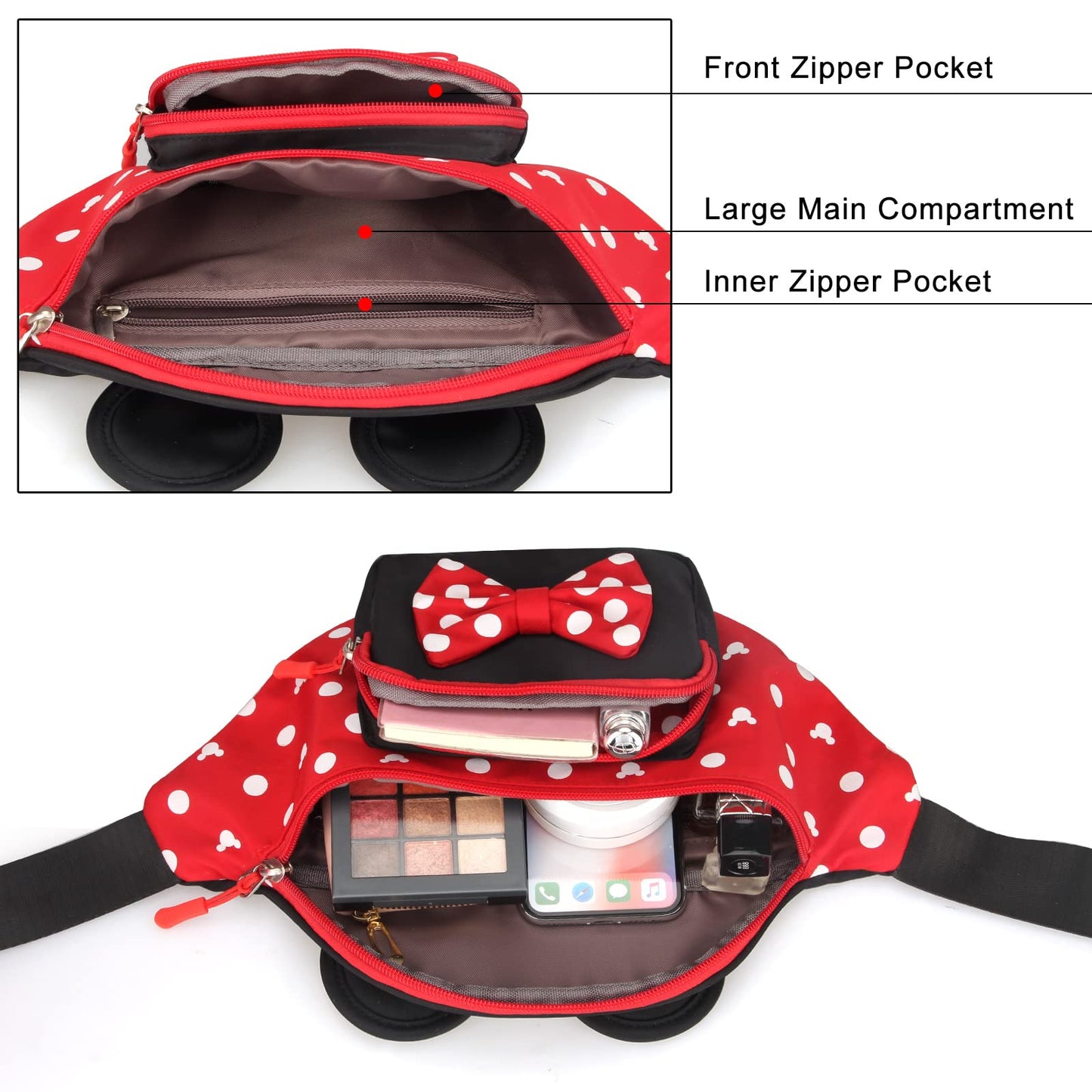 Linda riñonera para viajes, riñonera para mujer, mochila de cintura para adolescentes, niñas, mini cinturón de mouse, riñonera de dibujos animados, bolsas de cintura al aire última intervensión con