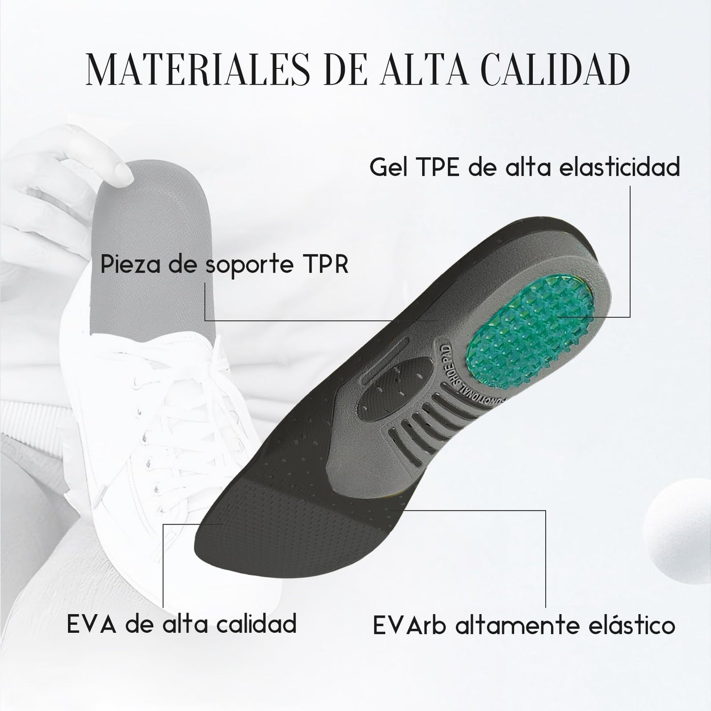 Plantillas Ortopédicas Para Fascitis Plantar, Confort, Anti Fatiga, Negro, Para Hombre y Mujer