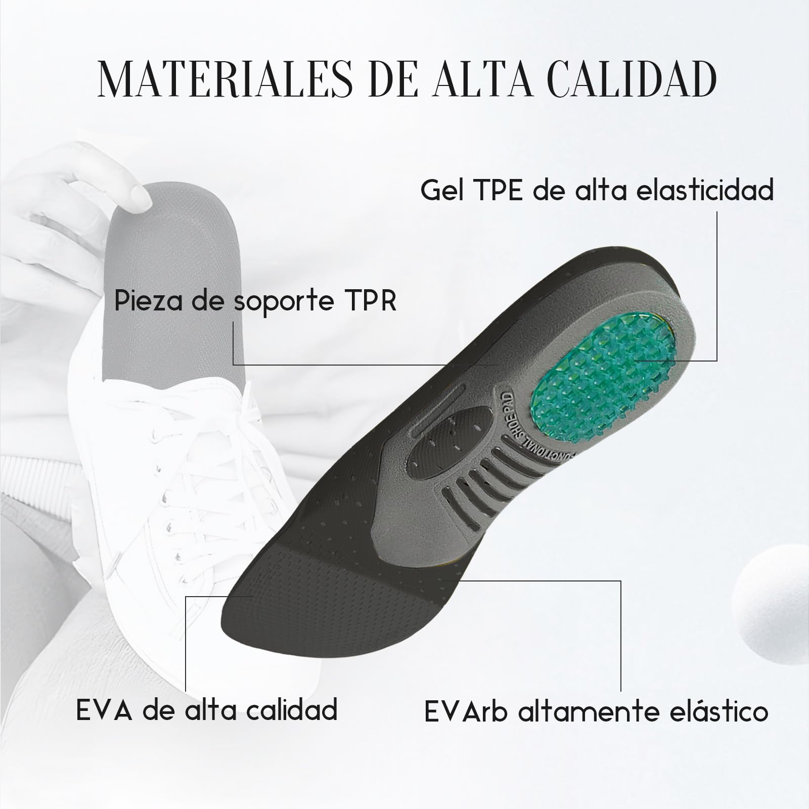 Plantillas Ortopédicas Para Fascitis Plantar, Confort, Anti Fatiga, Negro, Para Hombre y Mujer