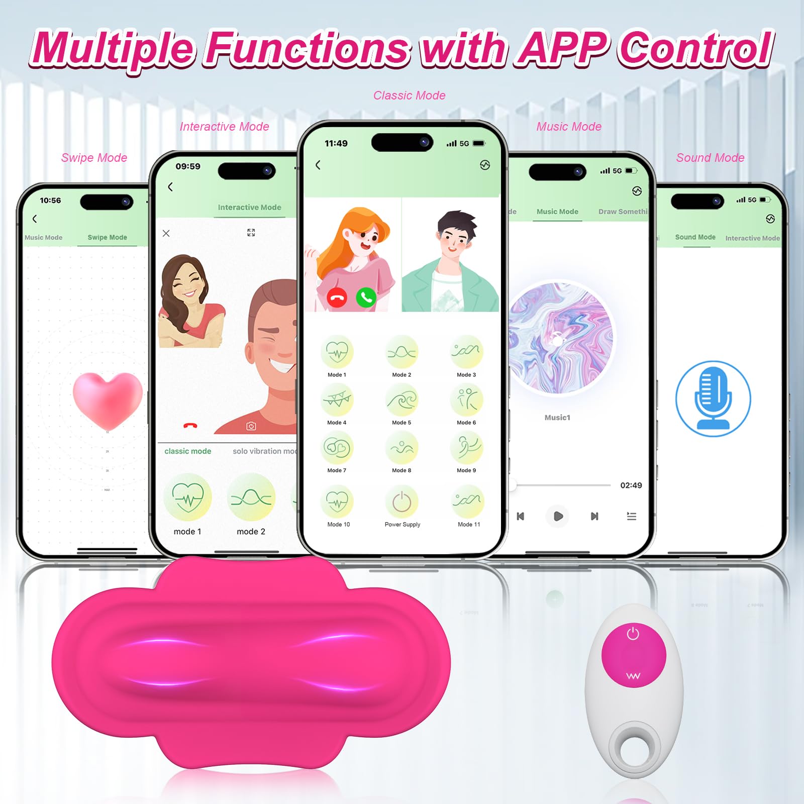 Collahelper- Vibradores con control remoto por aplicación para bragas, juguetes sexuales para adultos para mujeres o parejas, minivibrador de clítoris con forma de huevo, juguete de mariposa con forma