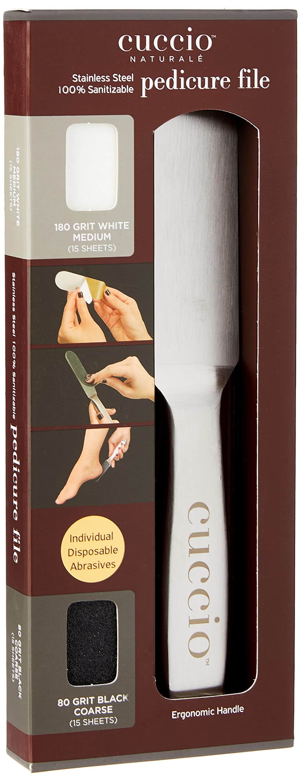 Cuccio Naturale Reusable Stainless Steel Pedicure File Kit by Cuccio
