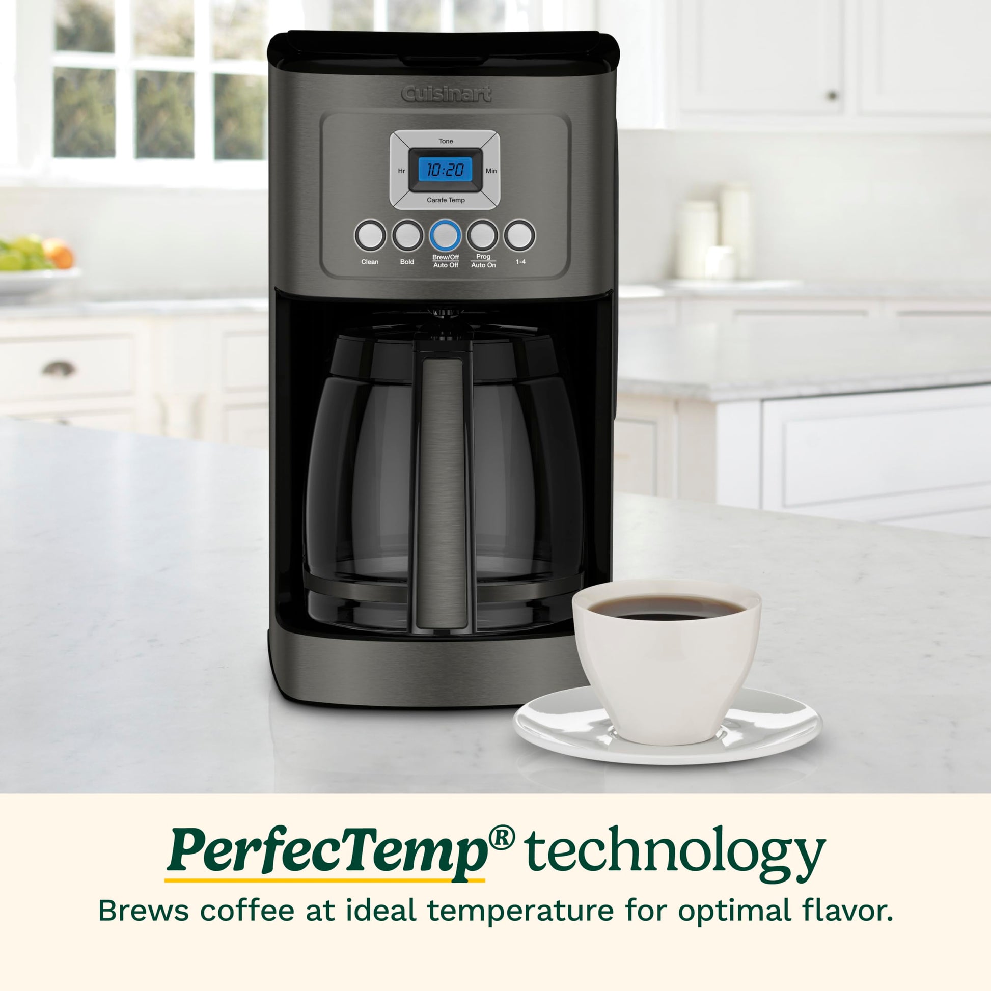 Cuisinart DCC-3200BKSP1 Perfectemp CoffeeMaker Coffee Maker, 14 Cup, Black Stainless Steel
