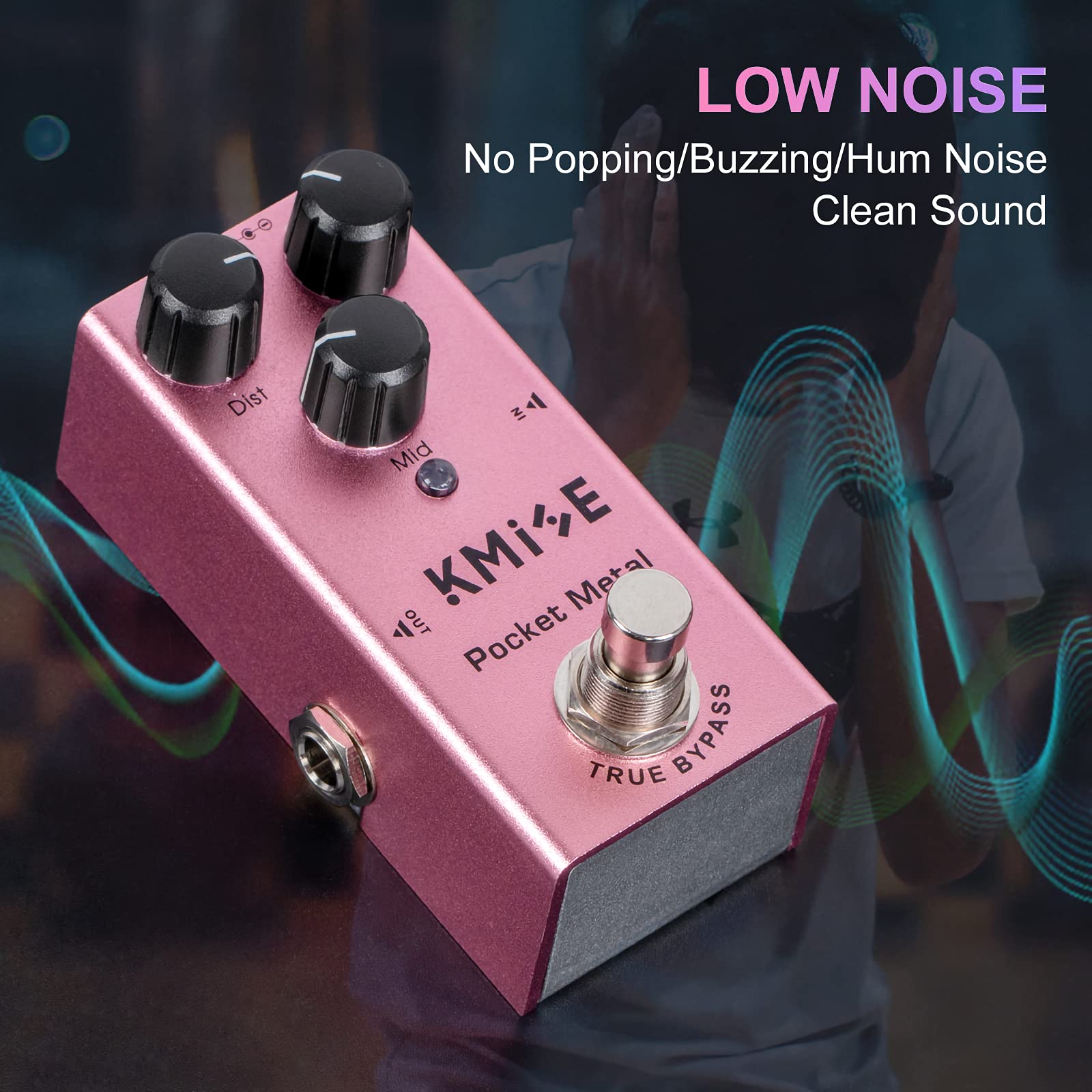 lotmusic Pedal de efectos de guitarra eléctrica Mini tipo único DC 9V True Bypass (Pocket Metal)
