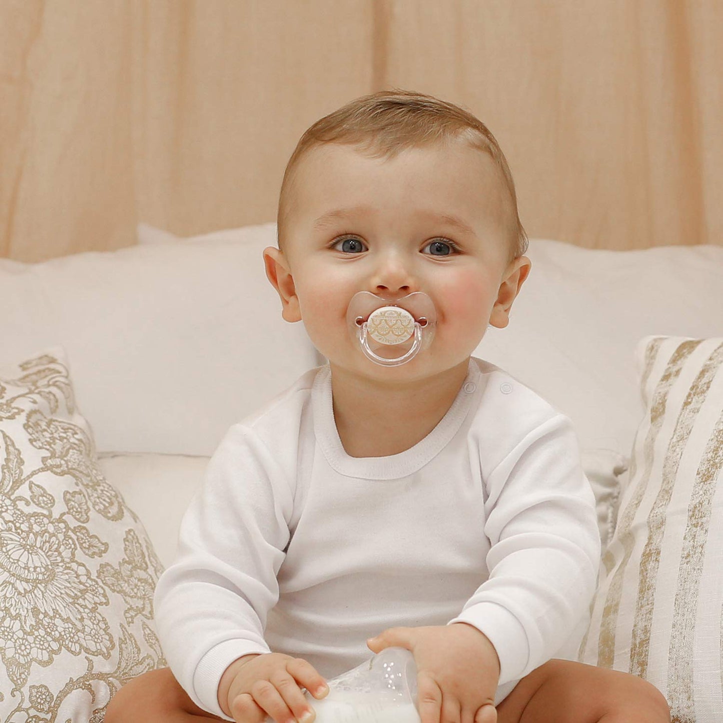 Set de Biberón, Chupón y Broche Suavinex Blanco Couture