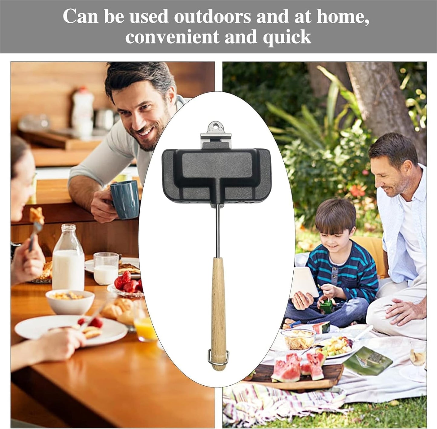 Generic Sandwichera 4w1h, Sandwichera 4w1h Hot Dog, Sandwichera para desayuno, Sartén de doble cara, Sartén antiadherente para sándwich, Máquina para hacer panqueques Herramientas de cocina (Negro)