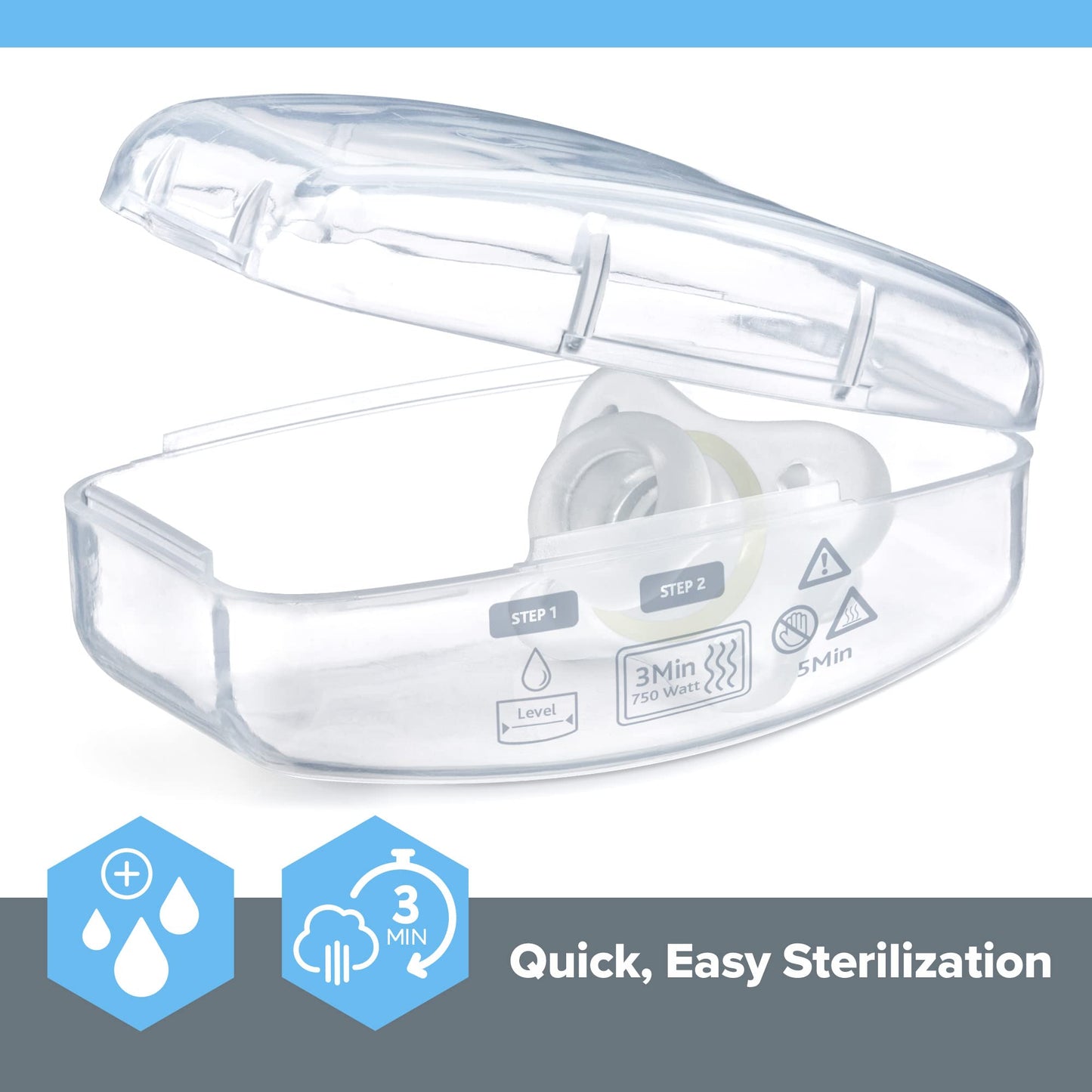 Chicco PhysioForma - Chupete de silicona para bebés de 2 a 6 m, sin BPA, 2 unidades en estuche de esterilización