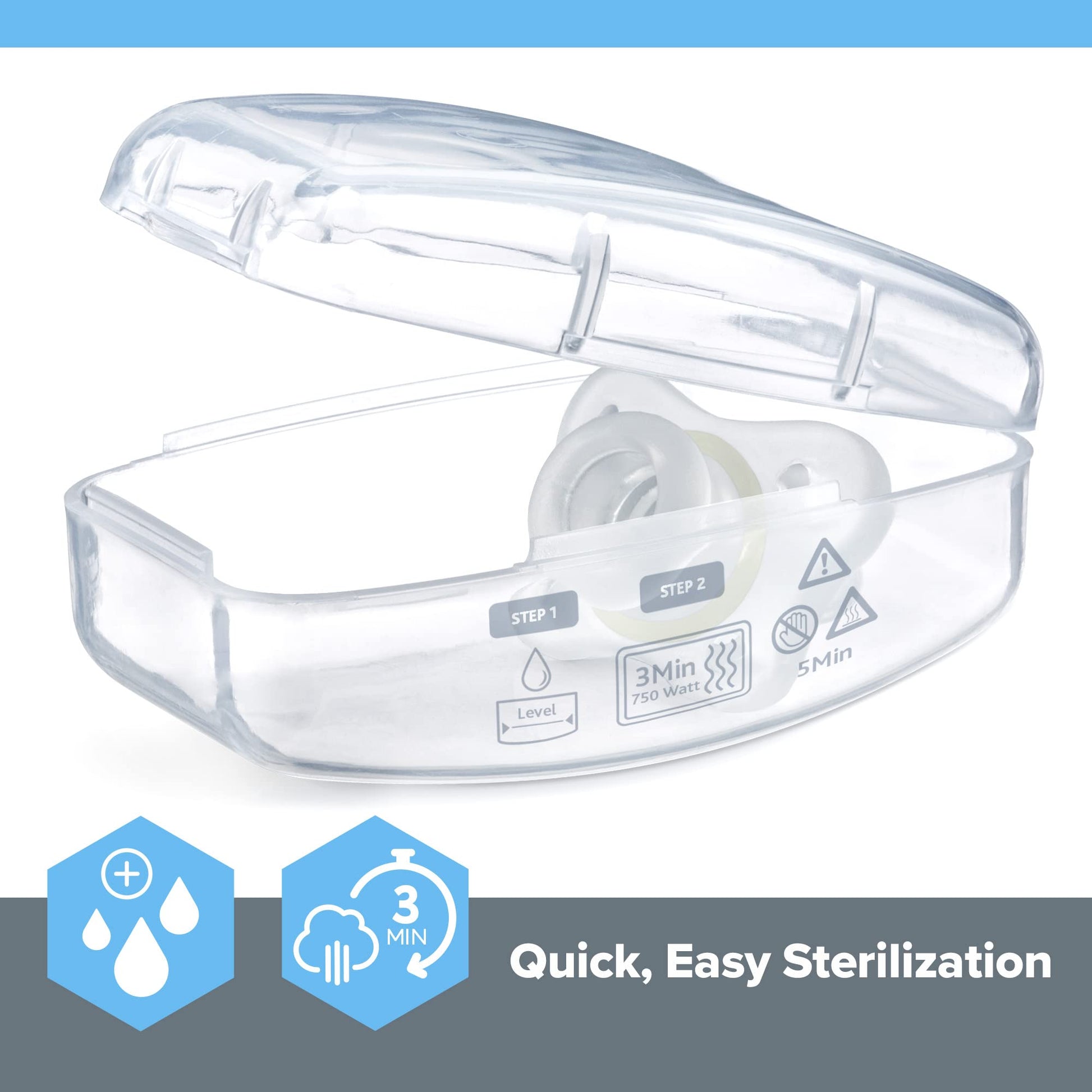 Chicco PhysioForma - Chupete de silicona para bebés de 2 a 6 m, sin BPA, 2 unidades en estuche de esterilización