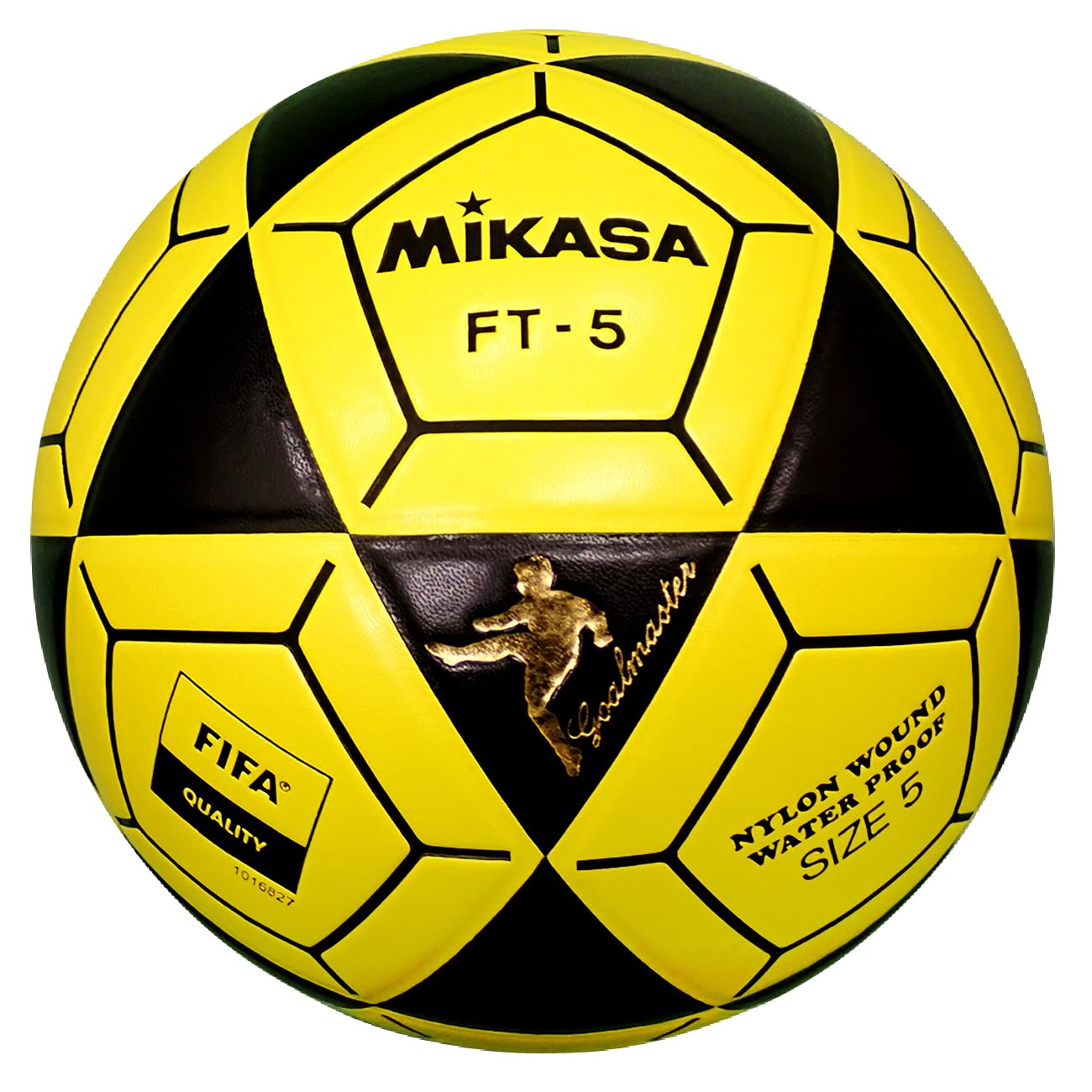 Balón de Fútbol Mikasa FT5 Negro Amarillo Talla 5