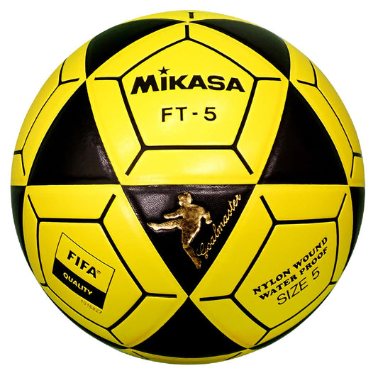 Balón de Fútbol Mikasa FT5 Negro Amarillo Talla 5