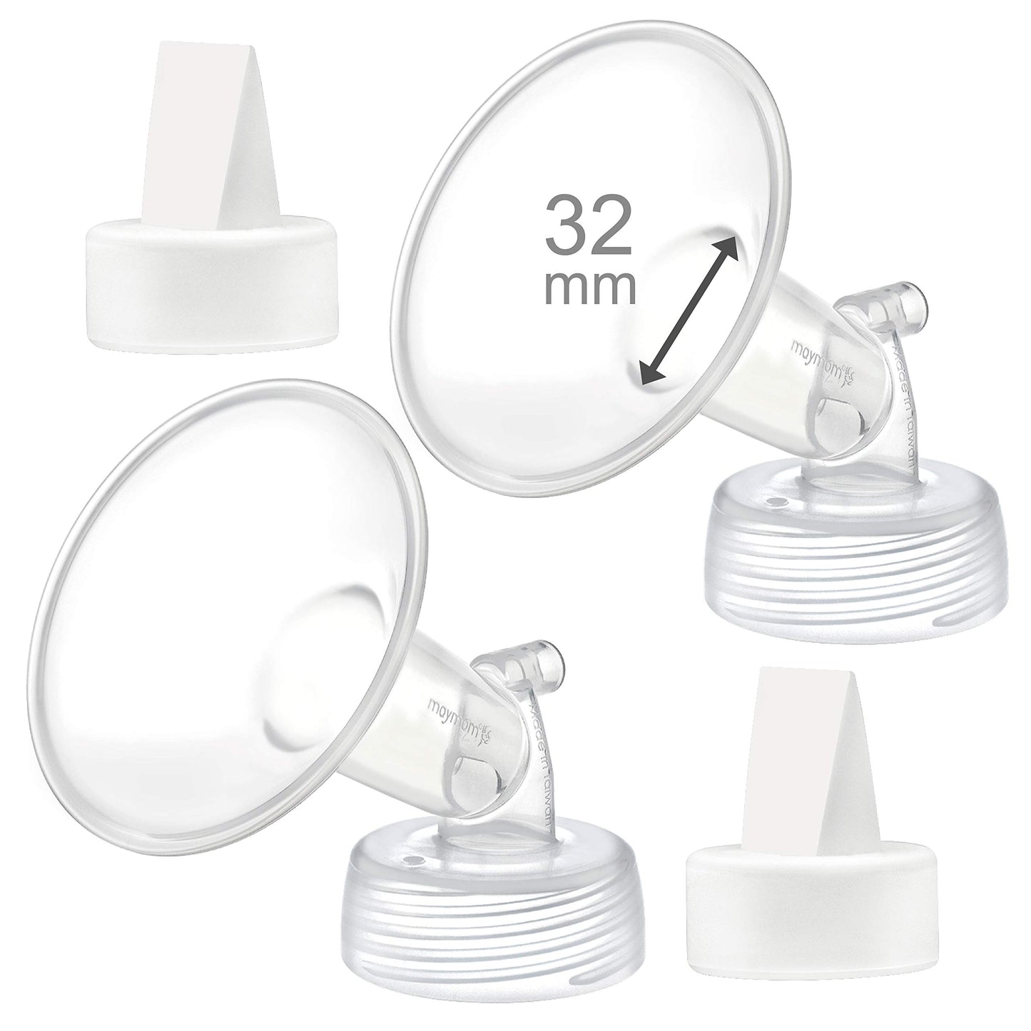 Embudo de 32 mm y Válvula tipo Pato Maymom, compatible con S1, S2 y 9 Plus; repuestos no originales; reemplaza el Embudo y la Válvula tipo Pato de la bomba S2 de Spectra.