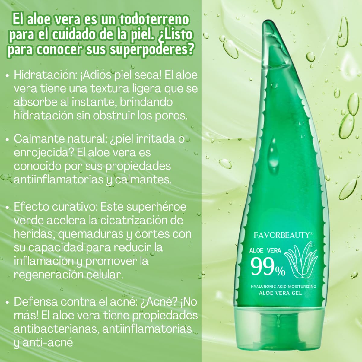 UNIVERSOENLÍNEA.COM Aloe Vera 99% Gel Sábila Hidratacion Facial Piel Blanqueamiento 120ml Elimina Irritación Calmante Natural Efecto Curativo Elimina Acne y Mejora Apariencia Textura Ligera