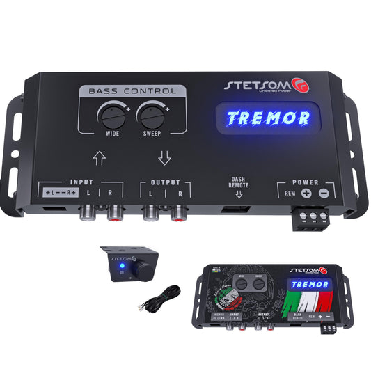 Stetsom Tremor Procesador de restauración de graves, Expansor de amplificador de graves para audio de auto con mando a distancia (sin pegatina de México)