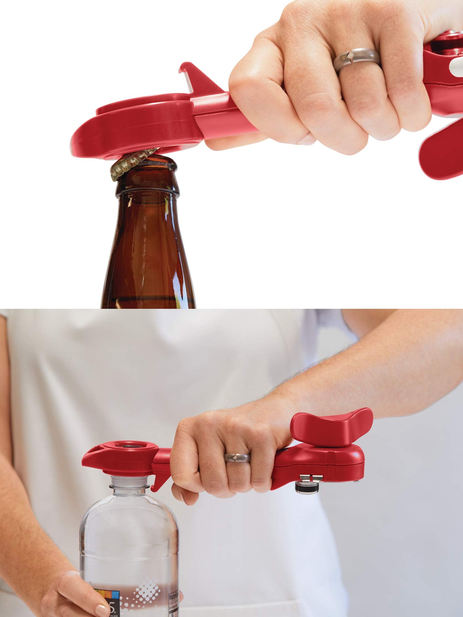 Kuhn Rikon - Abrebotellas automático de seguridad, Rojo, Uno, 1