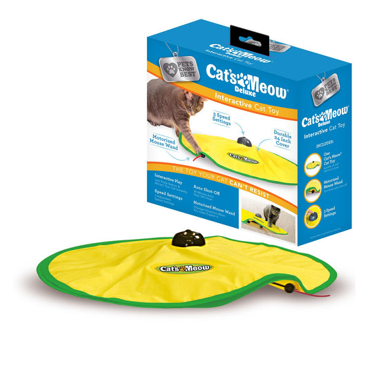 Cat's Meow - Juguete motorizado para Gato, Apagado automático de 30 Minutos, 3 ajustes de Velocidad, el Juguete Que tu Gato no Puede Resistir