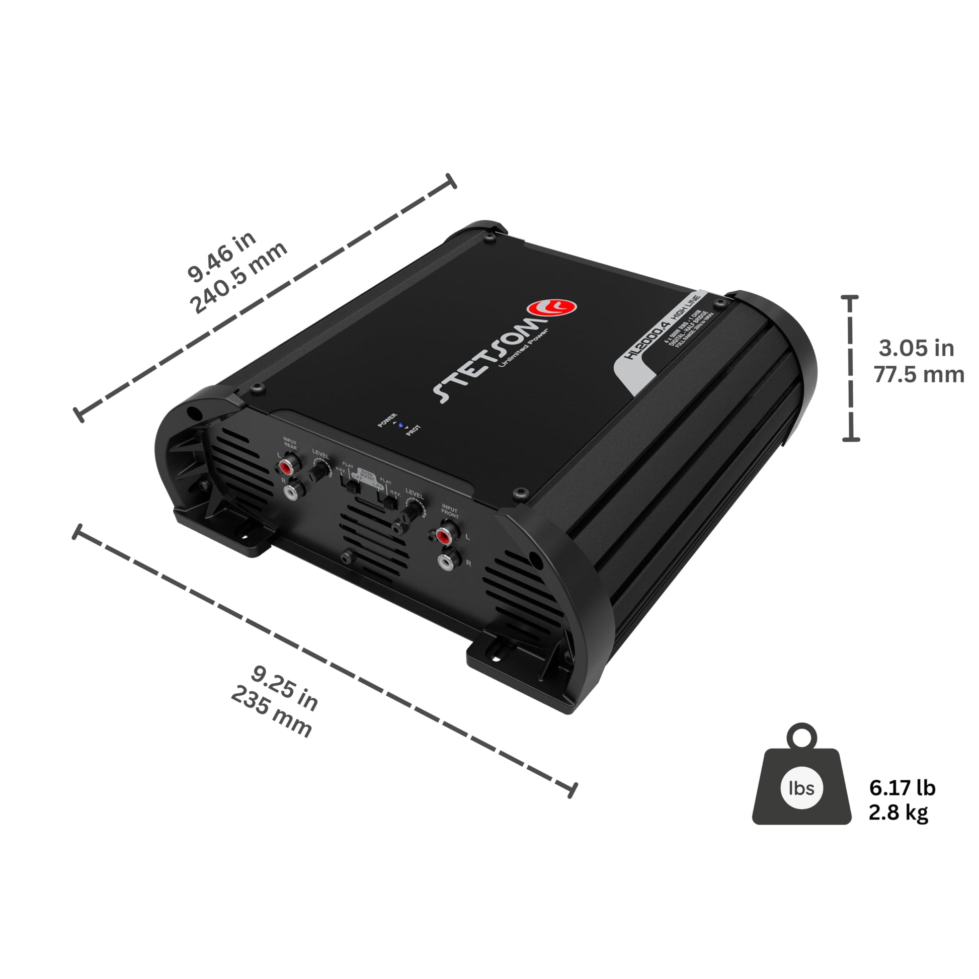 Amplificador de Audio Stetsom Multicanal 1 Ohmio 2000.4 2K Vatios RMS Calidad HD Estéreo