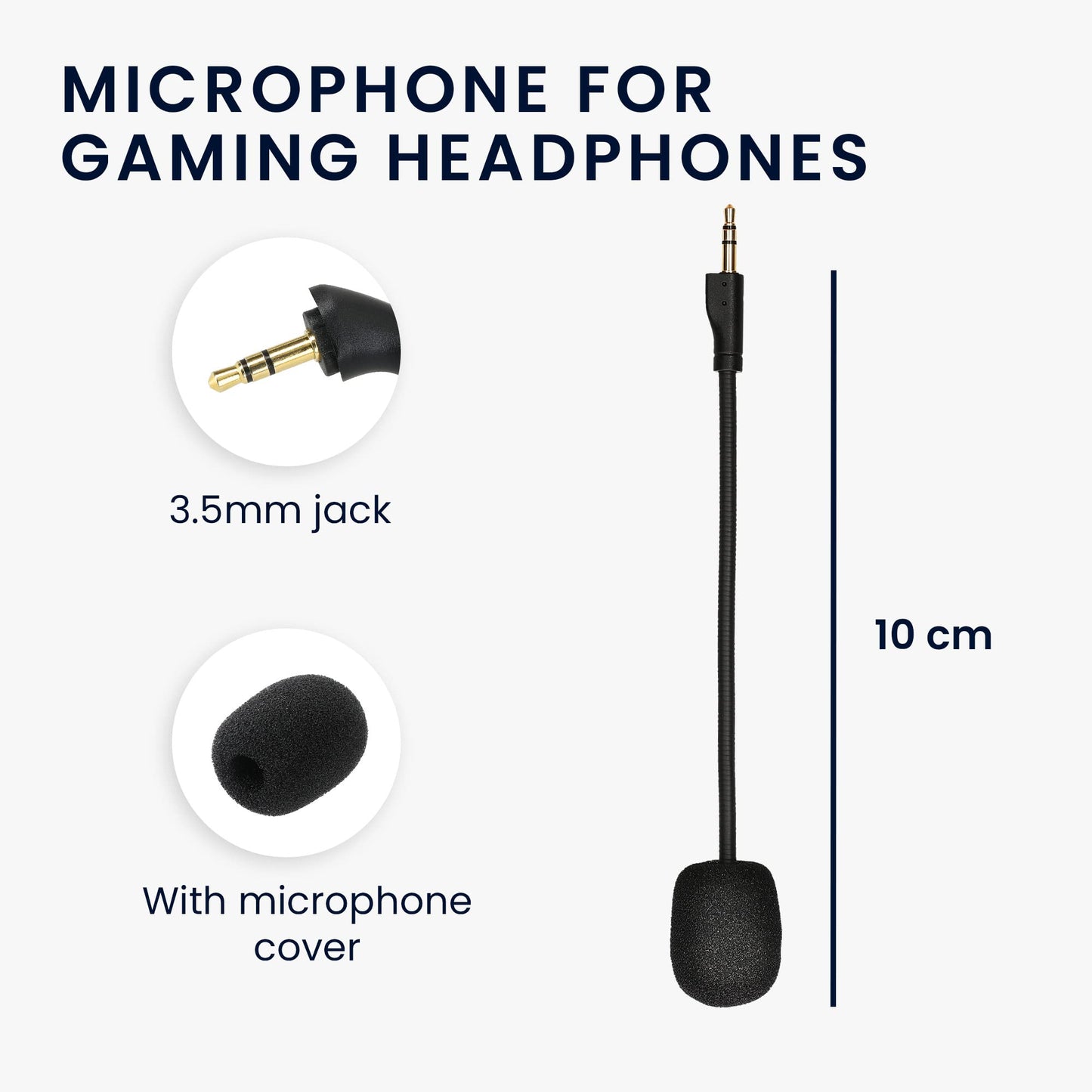 kwmobile Micrófono Compatible con Logitech G Pro X - Microfono Repuesto para Auriculares Gaming - negro
