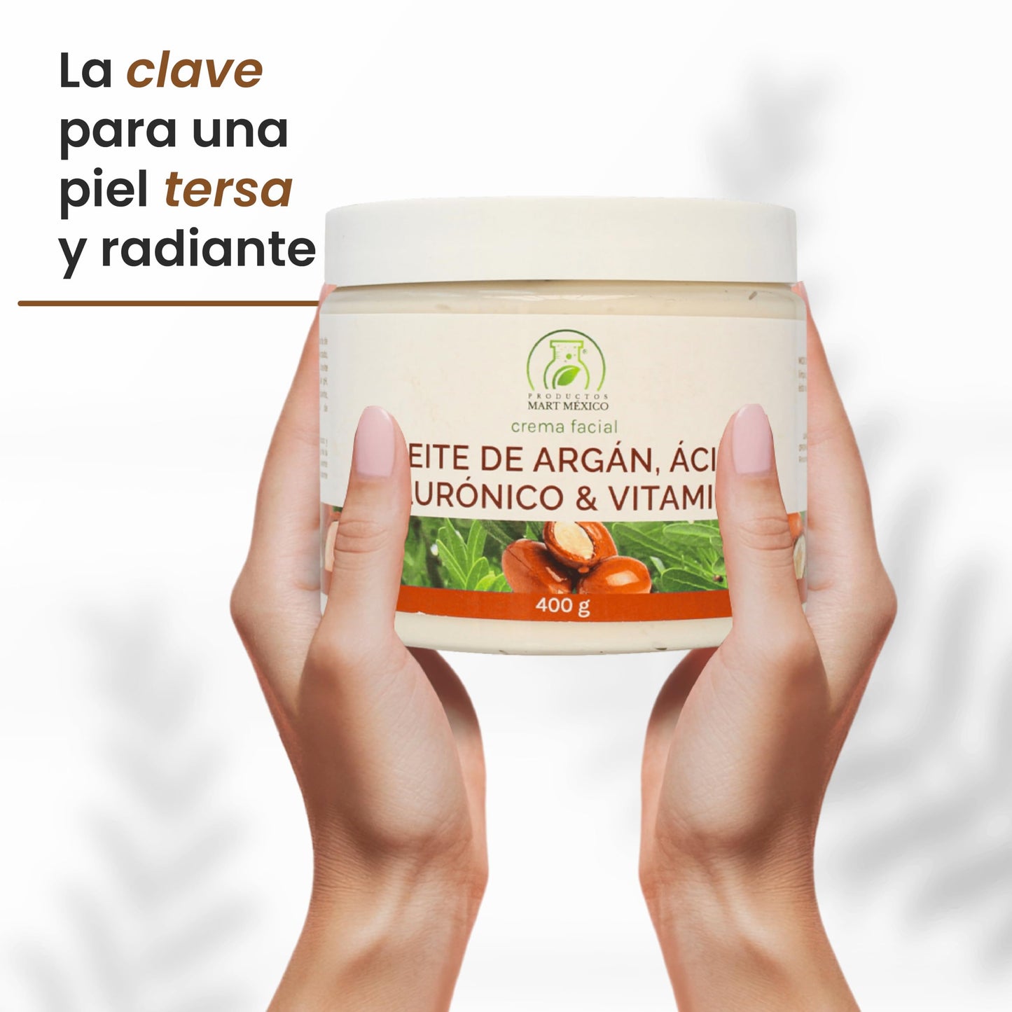 Crema Facial Antiarrugas de Argán, Ácido Hialurónico & Vitamina E Piel Renovada Productos Mart Mexico 400 Grs