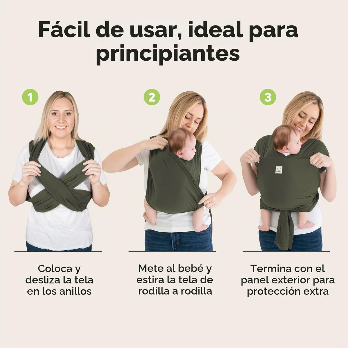 KeaBabies Fular para Bebé con Anillo y Correa Ring Sling, Portabebés D-Lite