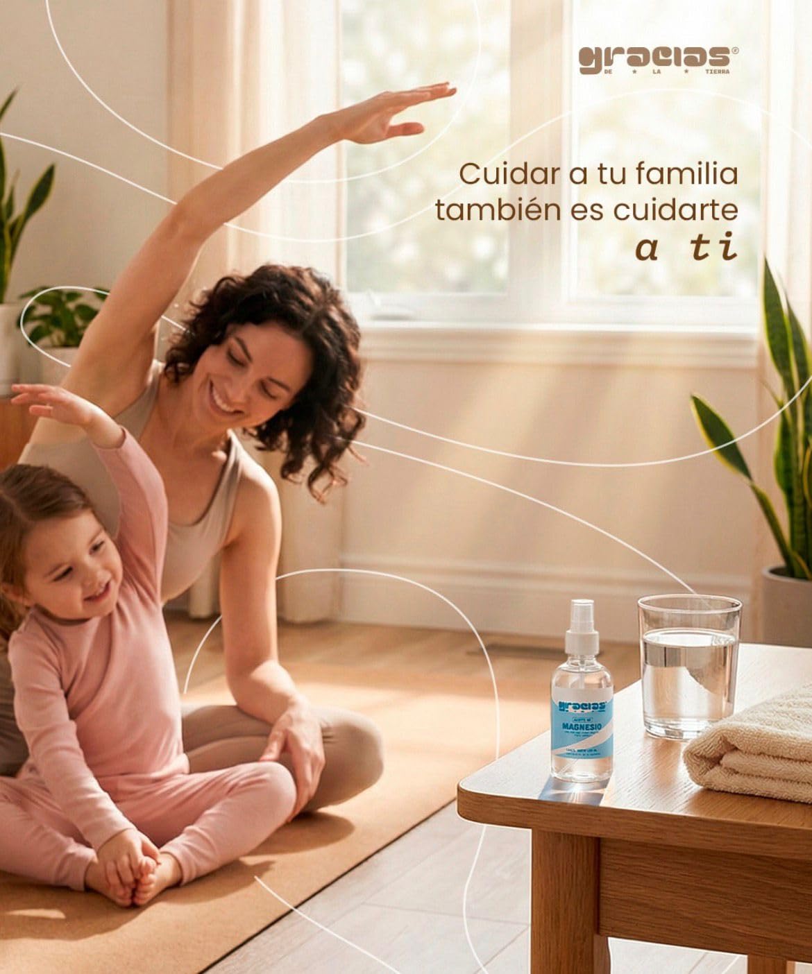 Aceite de Magnesio Spray Transdérmico 130ml | Cloruro de Magnesio 25% | Alivia Dolores Musculares y Calambres | Mejora el Sueño | Gracias de la Tierra