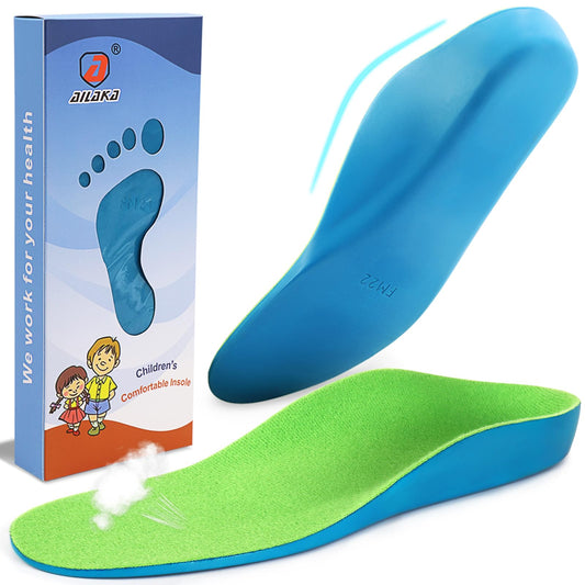 Ailaka Plantillas ortopédicas para niños, plantillas de apoyo de arco para zapatos, inserciones de espuma sintética para pies planos, fascitis plantar, alivio del dolor de pies y talón