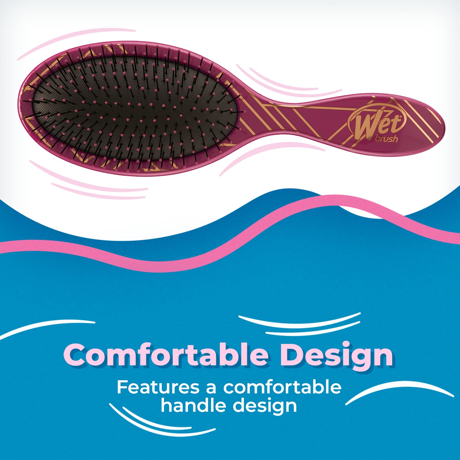 Wet Brush Cepillo desenredante original, espíritu libre, sangría, todo tipo de cabello, cerdas IntelliFlex ultra suaves que se deslizan a través de enredos con facilidad, peine sin dolor para hombres, mujeres, niños y niñas