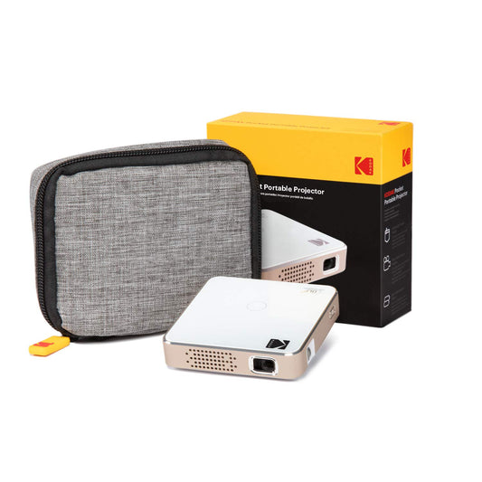 KODAK Ultra Mini Proyector portátil | Proyector Pico recargable LED DLP de alta definición – visualización de 100 pulgadas – Incluye funda suave