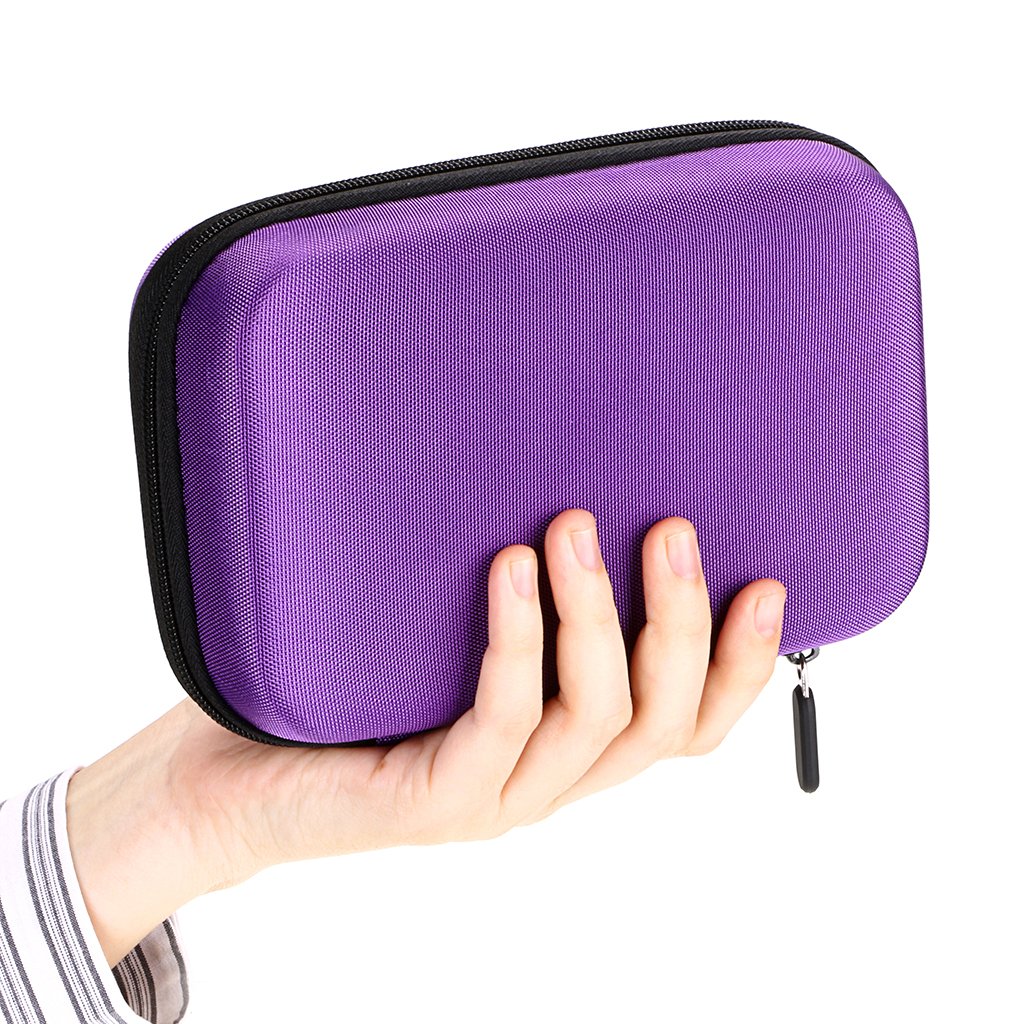 Hipiwe Hard Shell Essential Oil Carrying Case Holds 12 Bottles (Can hold 5ml, 10ml, &10ml Rollers) Travel Size Essential Oils Bag Organizer Perfect for Young Living, doTERRA, and more (Purple)