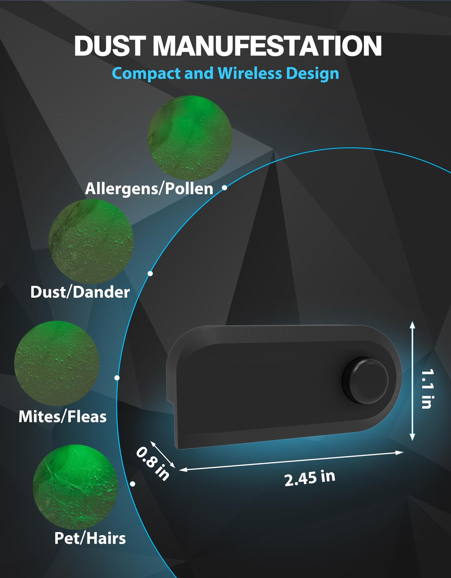 QPDZ - Detector de Polvo Recargable para aspiradora, revelar Micro Polvo para Mascotas, Perro, Gato, Accesorios de aspiración actualizados,