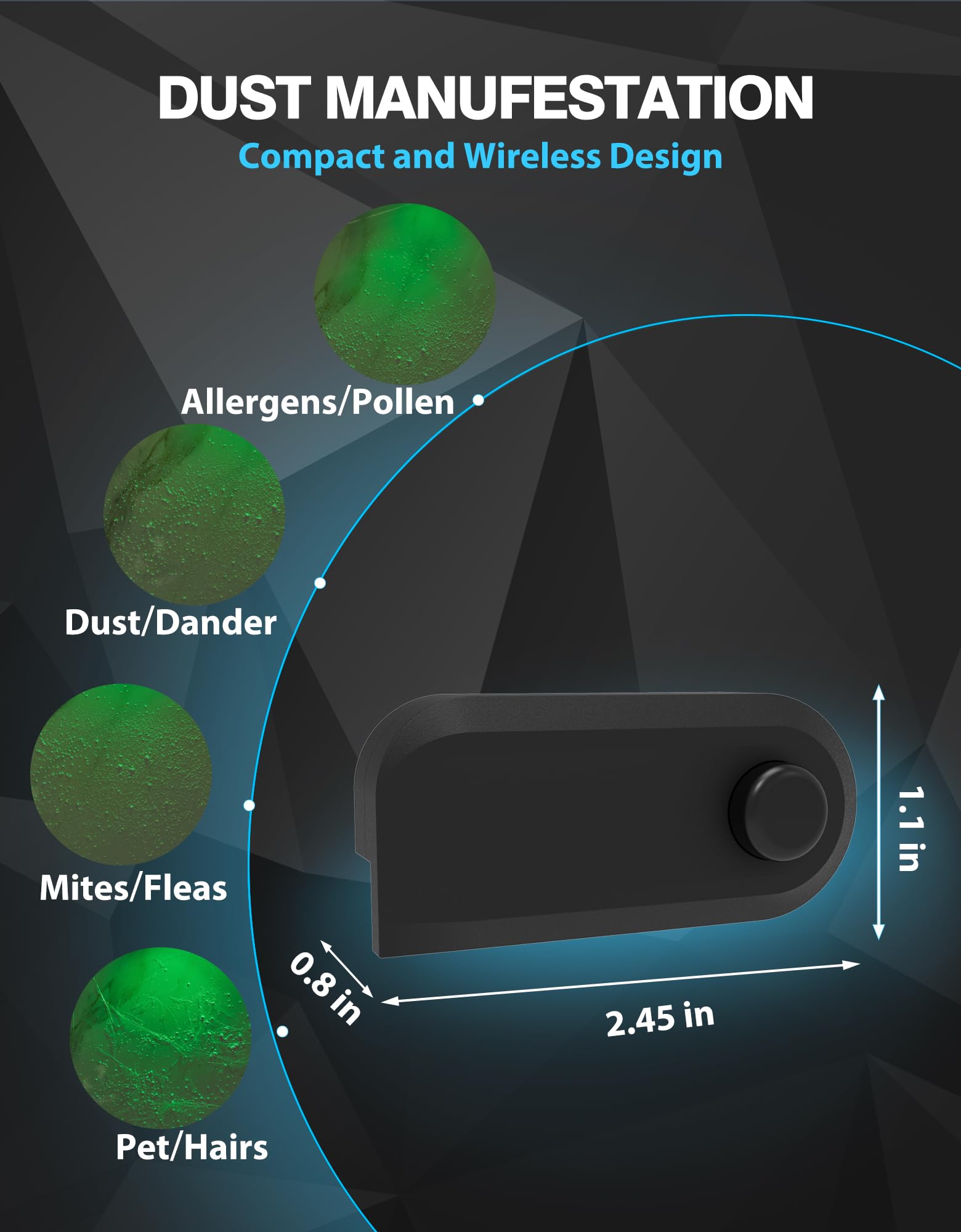 QPDZ - Detector de Polvo Recargable para aspiradora, revelar Micro Polvo para Mascotas, Perro, Gato, Accesorios de aspiración actualizados,