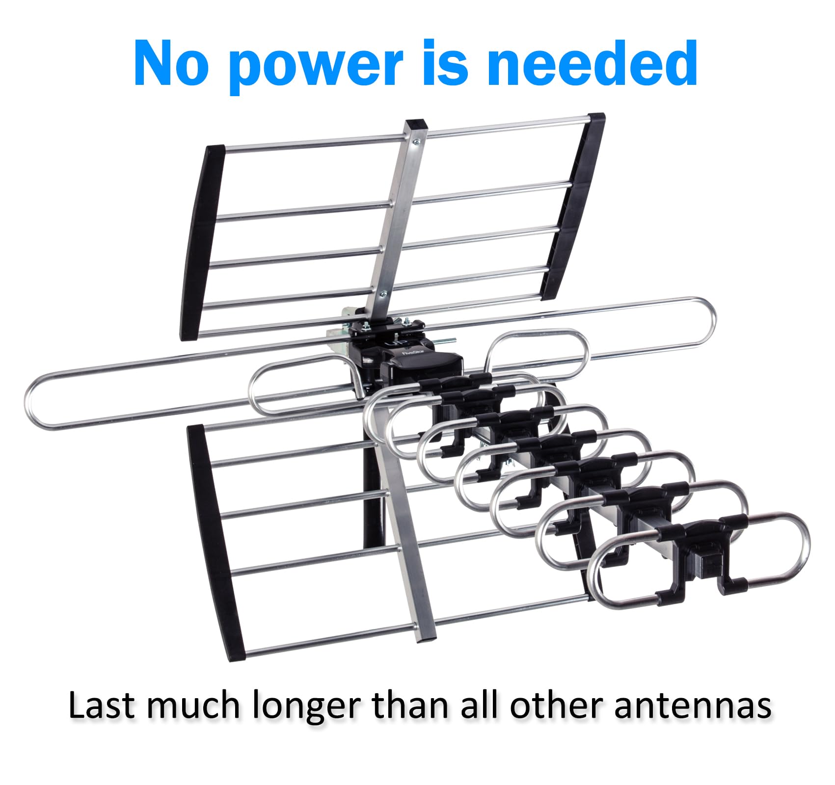 Five Star - Antena de TV HDTV para exteriores de hasta 200 millas de largo alcance, antena de TV para montaje en ático o techo, antena digital OTA de largo alcance para 4K 1080P VHF UHF incluye
