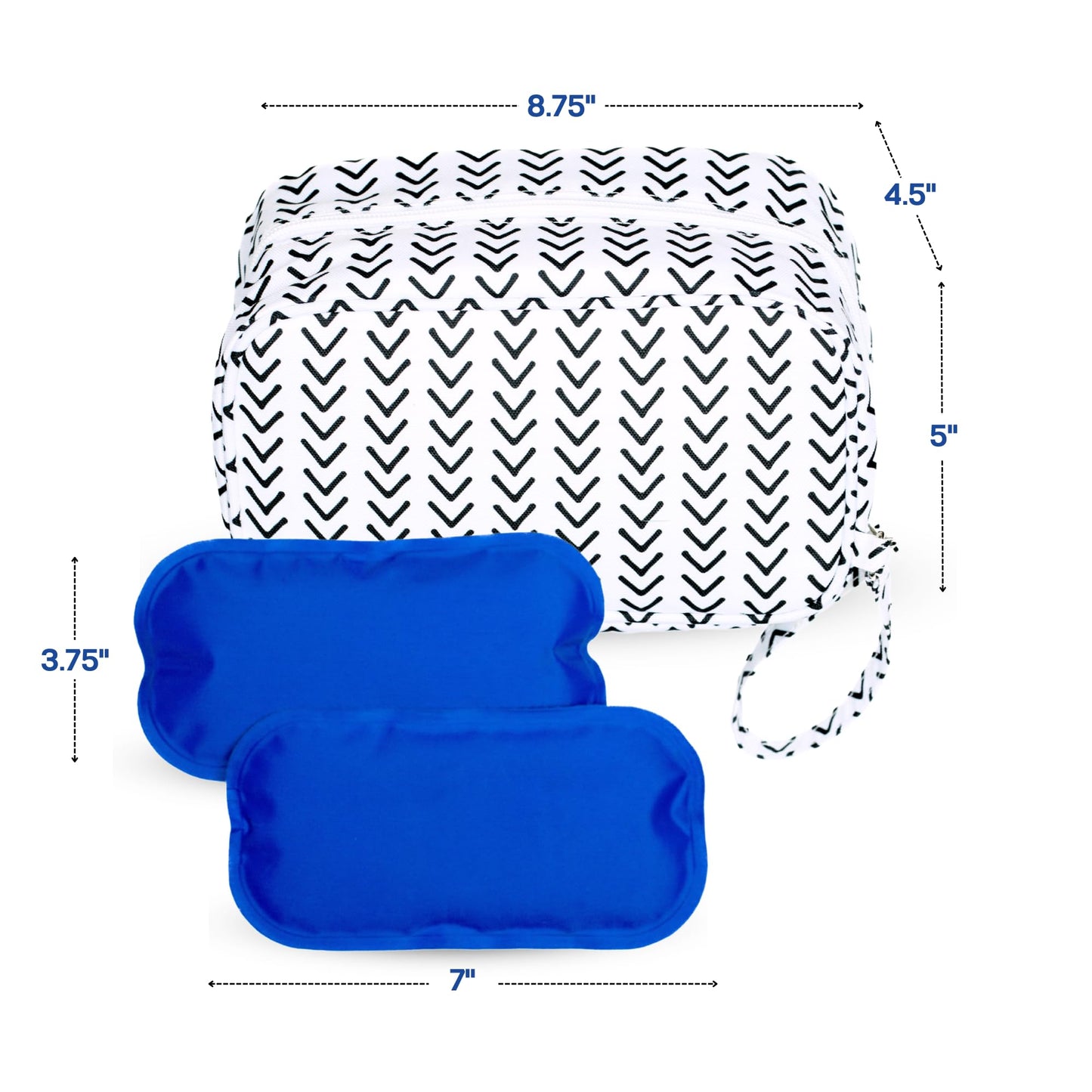 Bolsa enfriadora de leche materna con bolsa de hielo, bolsa de viaje aislada para enfriar leche materna, pequeña bolsa de almacenamiento de leche materna con correa de muñeca desmontable