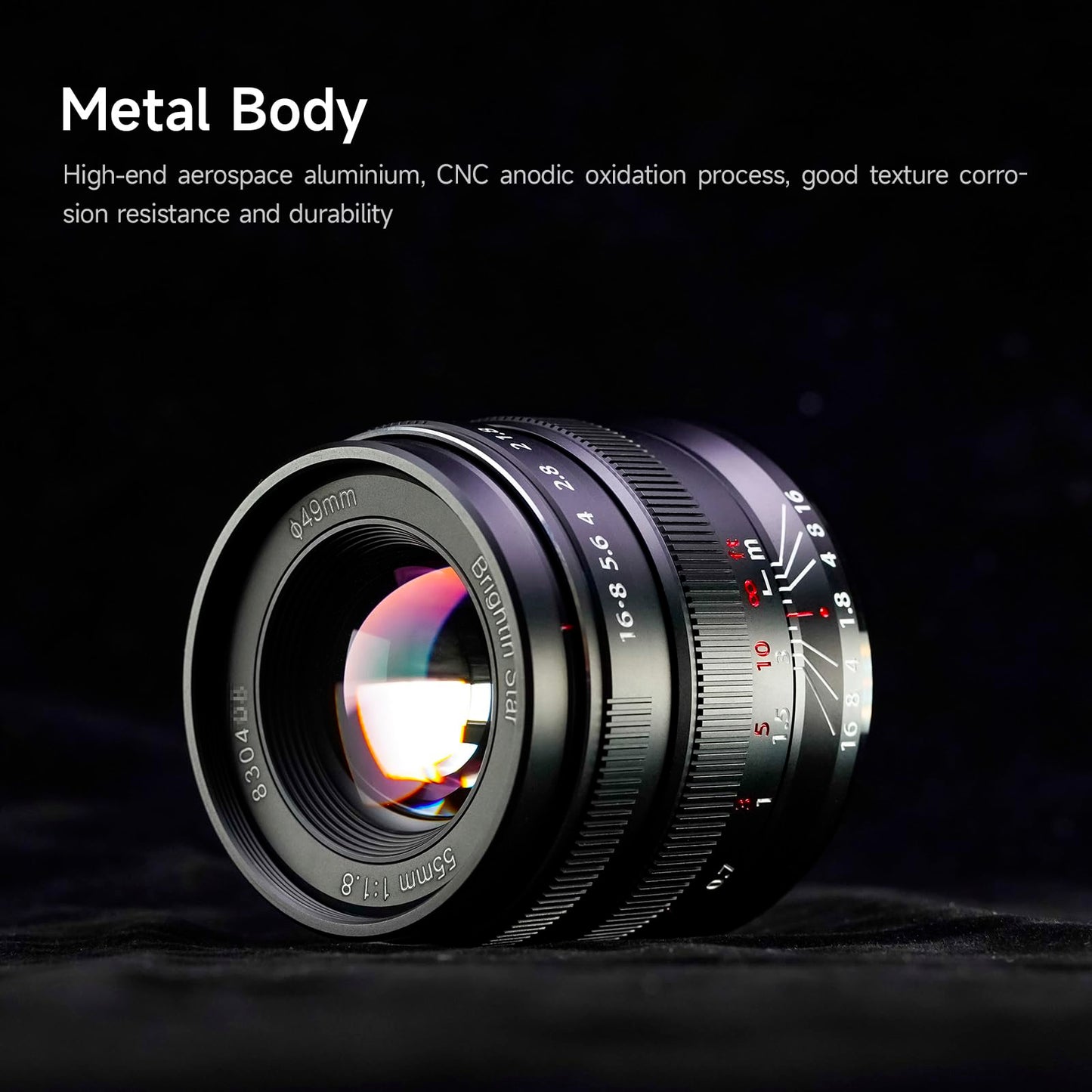 brightin star 55 mm F1.8 Lente de cámara sin Espejo de Enfoque Manual de Gran Apertura de Marco Completo, Apto para Canon RF-Mount EOS-R, EOS-R5, EOS-R6, EOS-R3, EOS-RP