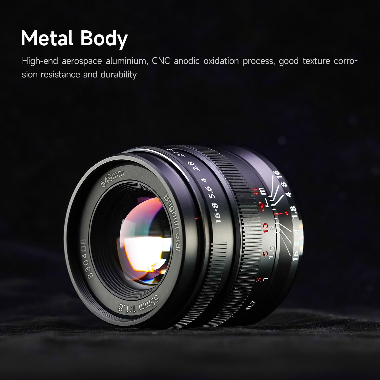 brightin star 55 mm F1.8 Lente de cámara sin Espejo de Enfoque Manual de Gran Apertura de Marco Completo, Apto para Canon RF-Mount EOS-R, EOS-R5, EOS-R6, EOS-R3, EOS-RP