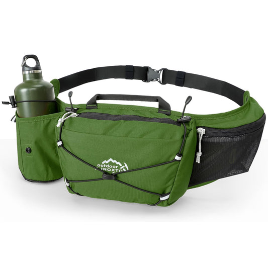 INOXTO - Riñonera delgada para correr para mujeres y hombres, paquete de cintura deportiva para correr, caminar, ciclismo, senderismo, correr, reflectante, para todos los teléfonos (Gary), Verde