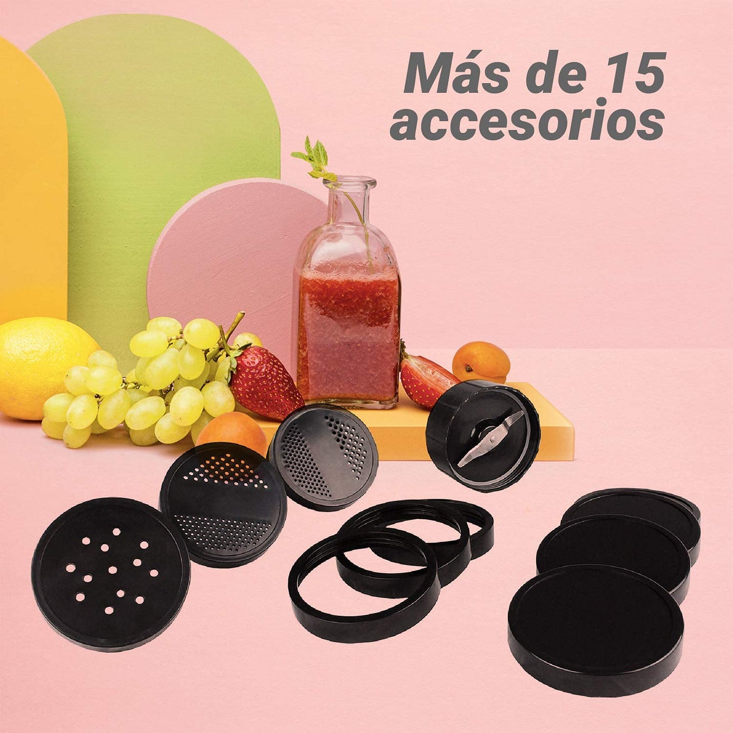 Licuadora Procesador/Pulverizador de Alimentos Bull 250w en pocos minutos Professional Blender | Libre BPA | Cuchillas Desmontables Acero Inoxidable Practico