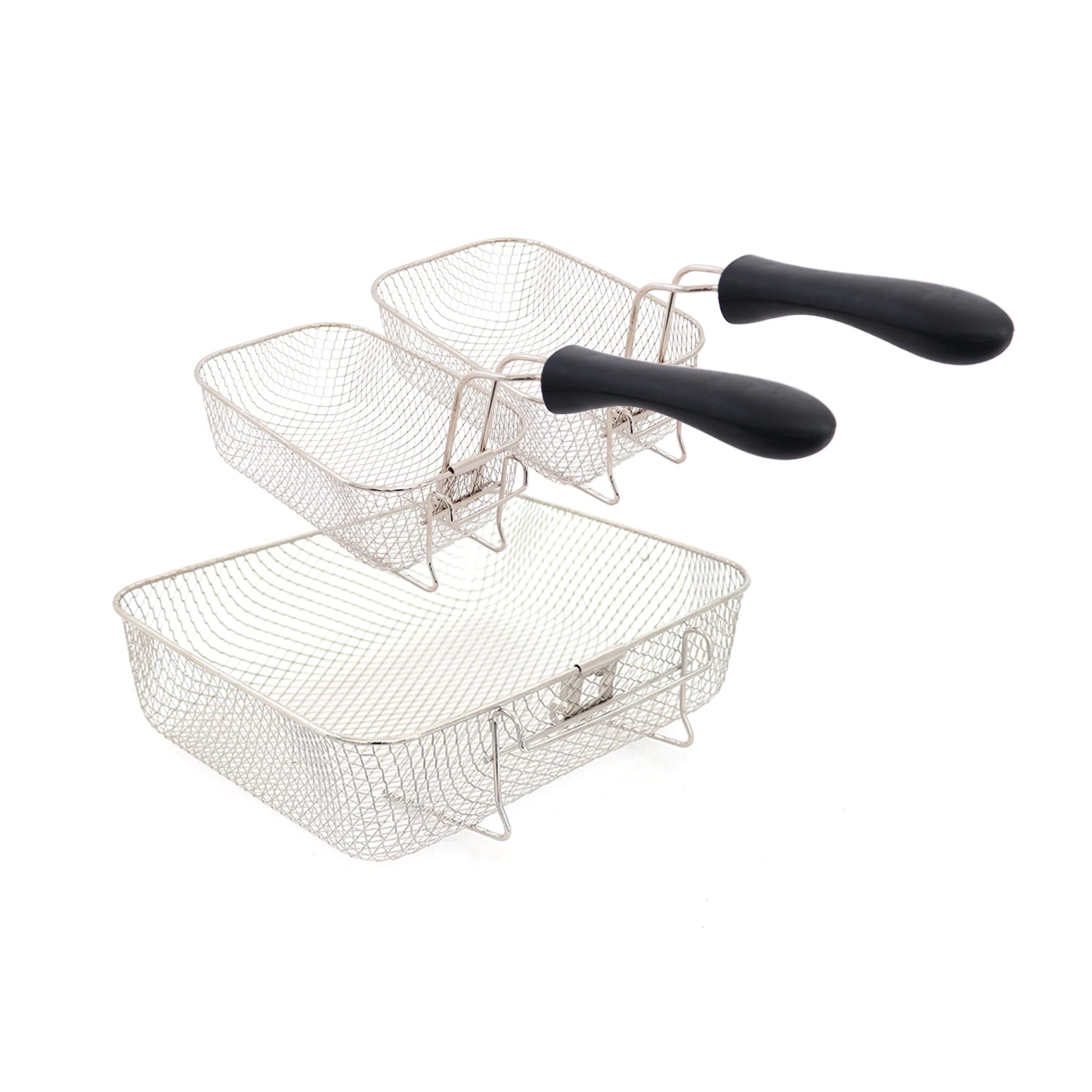 Hukën x MasterChef | Freidora de Aceite | Flash-Fry XL | Triple Basket | Capacidad 4 litros | Acero Inoxidable | Canastillas Removibles e intercambiables | 1700 W | MK-DF-4SSV2