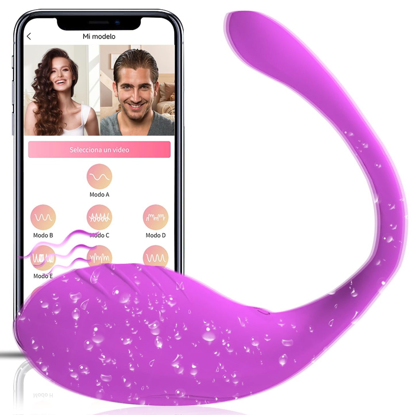 Vibrador EHRHDKNS Morado Oscuro con Control de APP y 10 Modos para Mujer