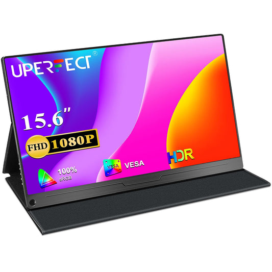 Monitor Portátil UPERFECT IPS HDR 15.6 Pulgadas USB C con Protección para los Ojos y Altavoces Duales, para Gaming y Computadora