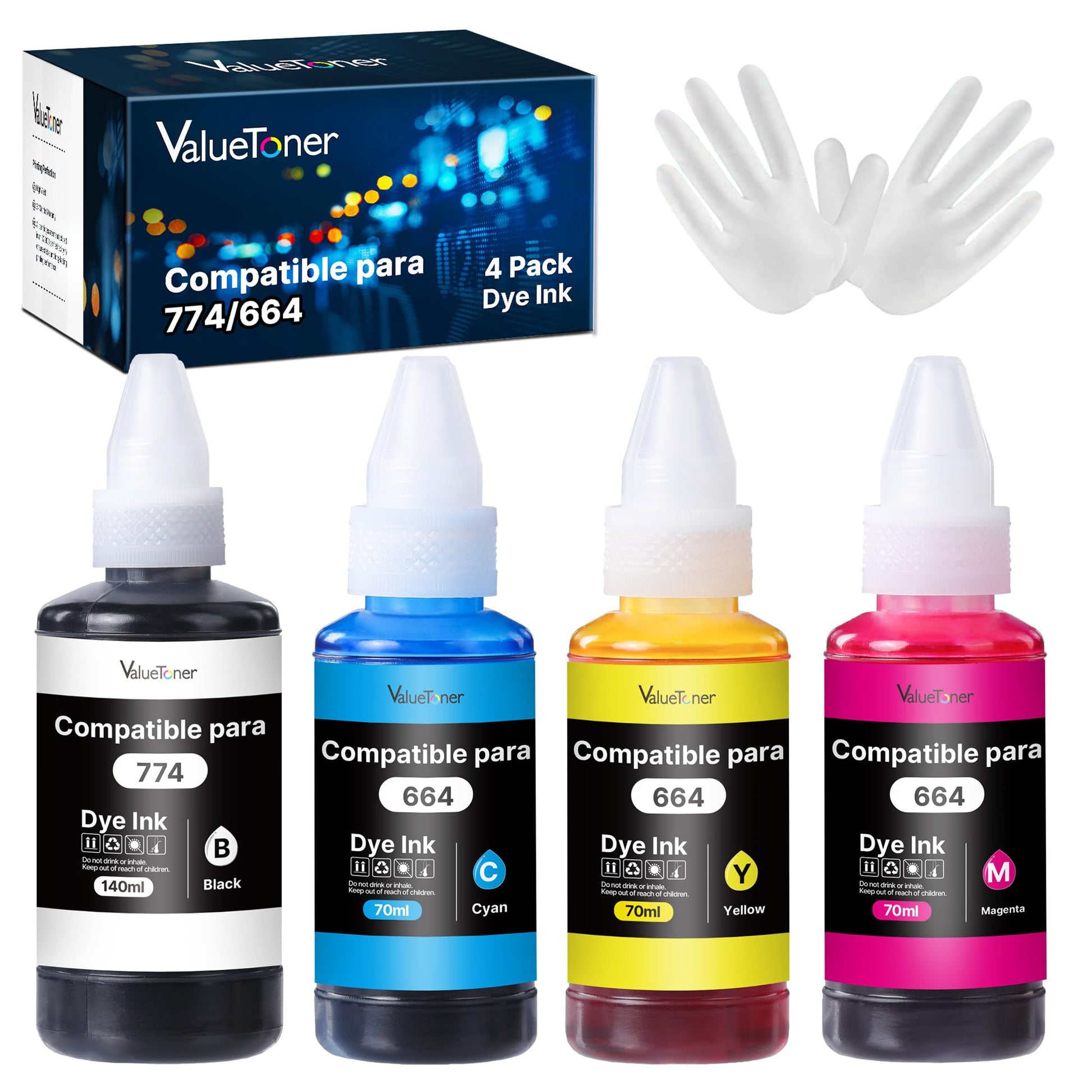 Botella de Tinta Valuetoner Negro Ultra-Alta Capacidad Compatible para Epson Impresoras
